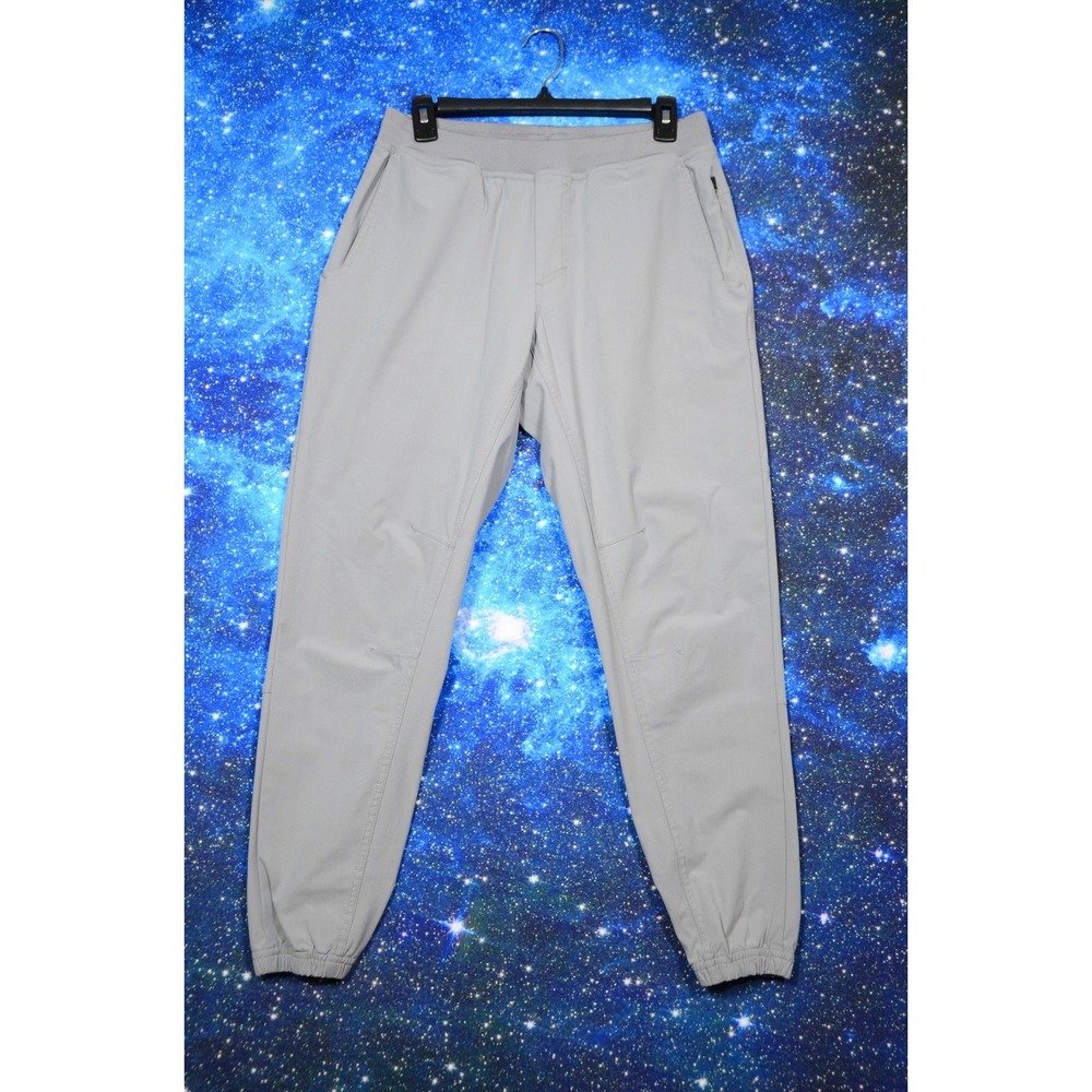 Legends‎ Pants Mens Medium Gray Joggers Elastic Zip Pocket Reflective Athletic